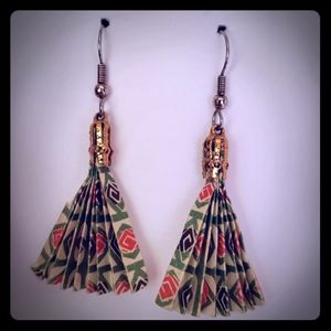 Unique Paper Fan Earrings